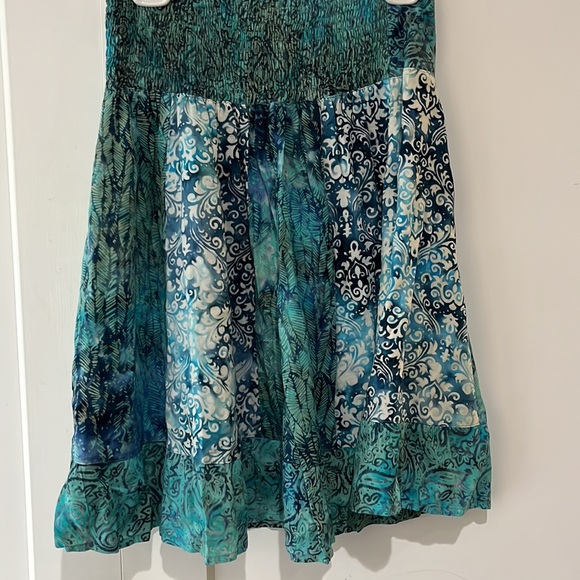 Santiki Medium Turquoise Ocean Knee Length Flowing Skirt - Picture 4 of 4